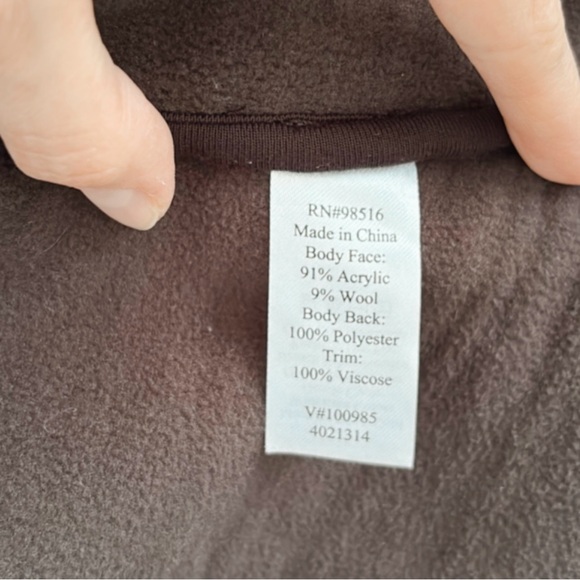 Coldwater Creek Wool Blend Fleece Mock Neck Zip Up Geometric Women Small Warm - Picture 14 of 14